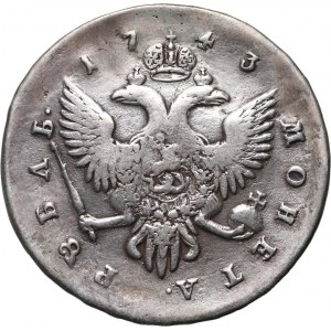 Rusko, Alžběta I., rubl 1743 СПБ, Petrohrad