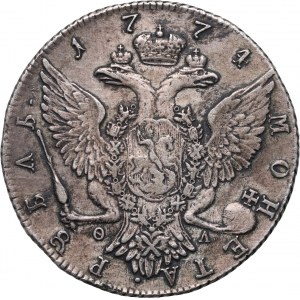 Rosja, Katarzyna II, rubel 1774 СПБ ФЛ, Petersburg