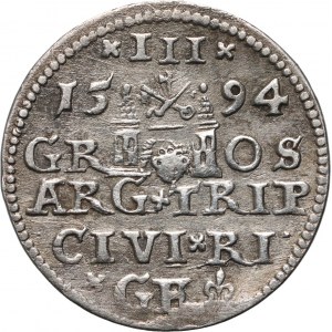 Sigismund III Vasa, trojak 1594, Riga