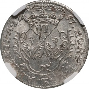 Sliezsko pod pruskou nadvládou, Fridrich II., šesťpenca 1757 B, Vroclav