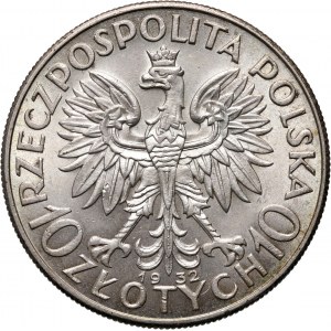 II RP, 10 złotych 1932, Londyn, Głowa Kobiety