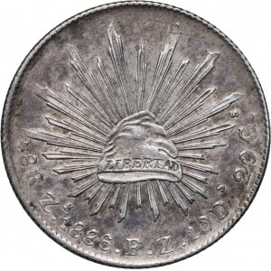 Mexiko, 8 realov 1886 Zs FZ, Zacatecas