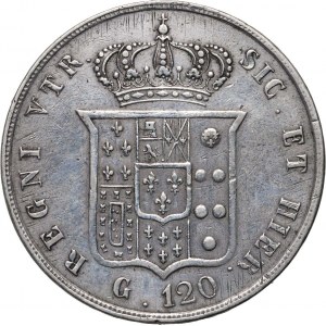 Itálie, Neapol, Ferdinand II, 120 grana 1857