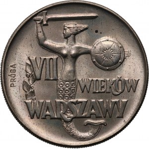 Polská lidová republika, 10 zlotých 1965, VII Wieków Warszawy - hubená mořská panna, PRÓBA, měď-nikl