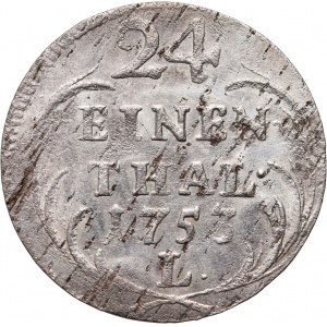 August III, 1/24 thaler (penny) 1753 L, Leipzig