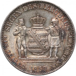 Nemecko, Sasko, Jan, thaler 1860 B, Dresden