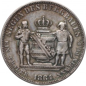 Nemecko, Sasko, Jan, thaler 1864 B, Dresden