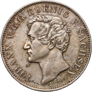Německo, Sasko, Jan, tolar 1855 F, Drážďany, návštěva mincovny
