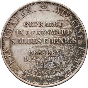 Deutschland, Sachsen, Jan, Taler 1855 F, Dresden, Besuch der Münzanstalt