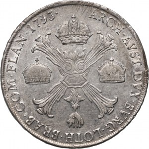 Austria, Franciszek II, talar 1793 M, Mediolan