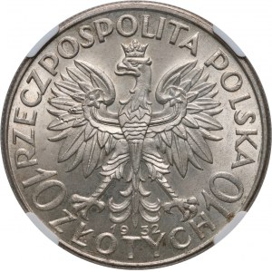 II RP, 10 złotych 1932, Londyn, Głowa Kobiety