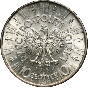 II RP, 10 Zloty 1939, Warschau, Józef Piłsudski