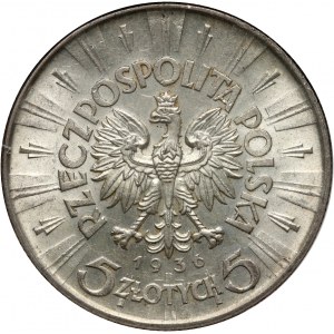 II RP, 5 Zloty 1936, Warschau, Józef Piłsudski