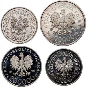 III RP, zestaw 4 monet kolekcjonerskich - Kolbe, Torwid i 2x Korfanty