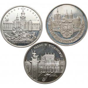 III RP, sada 3 mincí po 20 zlotých - Plock, zámek Potocki a zámek Wilanów