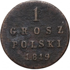 Kongress Königreich, Alexander I., 1 polnischer Groschen 1819 IB, Warschau, selten