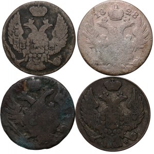 Russian annexation, Nicholas I, set of 4 x 10 pennies from 1828-1839