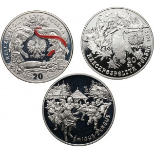 Third Republic, set of 3 20 zloty coins - Harvest Festival, Midsummer Night's Eve and Midsummer Day's Eve