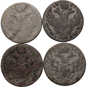 Congress Kingdom, Alexander I / Nicholas I, set of 4 x 10 pennies from 1816-1826