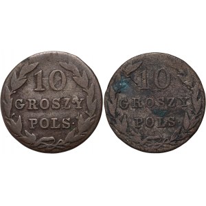 Królestwo Kongresowe, Mikołaj I, zestaw 10 groszy 1828 FH i 10 groszy 1830 FH