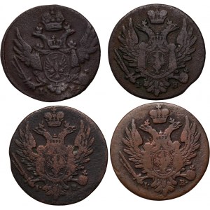 Congress Kingdom, Alexander I, set of 4 x 1 Polish pennies from 1816-1820