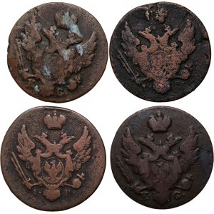 Congress Kingdom, Nicholas I, set of 4 x 1 Polish pennies from 1832-1835