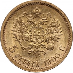 Russia, Nicholas II, 5 Roubles 1900 (ФЗ), St. Petersburg