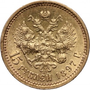 Rusko, Mikuláš II., 15 rublů 1897 (АГ), Petrohrad