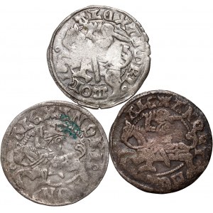 Alexander Jagiellonian 1501-1506, set of 3 x Lithuanian half-penny without date, Vilnius