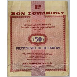 PRL, darčekový certifikát v hodnote 50 USD, Pekao, 1.01.1960, séria Ci