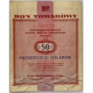 PRL, darčekový certifikát v hodnote 50 USD, Pekao, 1.01.1960, séria Ci