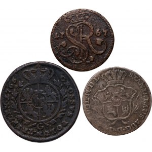 Stanislaw August Poniatowski, set of 3 coins from 1766-1769