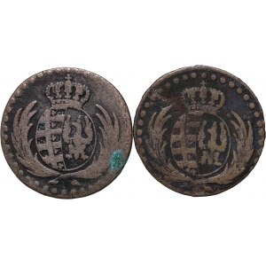 Duchy of Warsaw, Frederick Augustus I, set, 10 pennies 1812 IB and 10 pennies 1813 IB