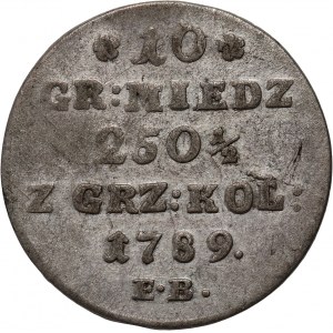 Stanislaw August Poniatowski, 10 copper pennies 1789 EB, Warsaw.
