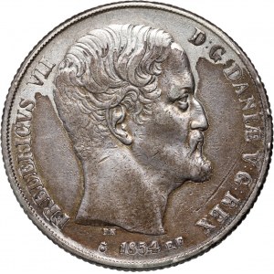 Dánsko, Frederick VII, 2 rigsdaler 1854 FF, Altona