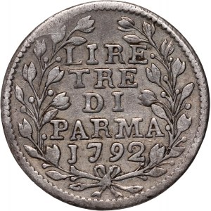 Itálie, Ferdinand I. Sicilský, Parma, 3 liry 1792 S