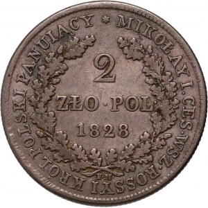 Kongresové kráľovstvo, Mikuláš I., 2 zloty 1828 FH, Varšava
