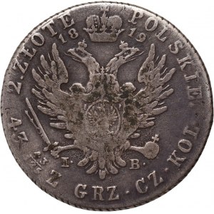 Kongresové kráľovstvo, Alexander I, 2 zloty 1819 IB, Varšava