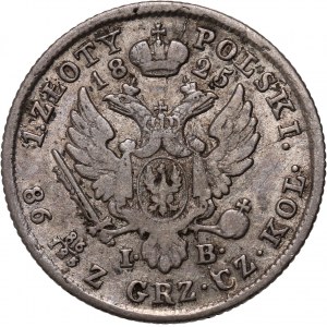 Królestwo Kongresowe, Aleksander I, 1 złoty 1825 IB, Warszawa