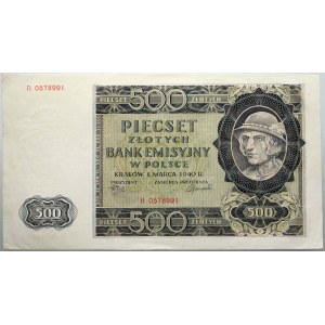 Allgemeiner Staat, 500 Zloty 1.03.1940, Serie B
