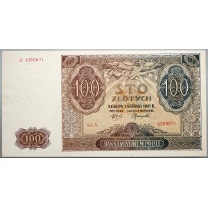 Allgemeine Regierung, 100 Zloty 1.08.1941, Serie A