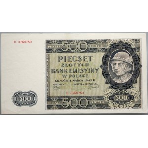 General Government, 500 zloty 1.03.1940, series B