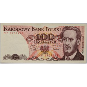 PRL, 100 zloty 1.12.1988, NP series, printing error