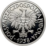 III RP, 5 zlotých 1958 (2012), Rybář, stříbro, REPLICA - Polská mincovna