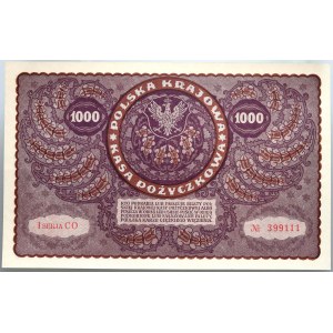 II RP, 1000 polských marek 23.08.1919, 1. série CO