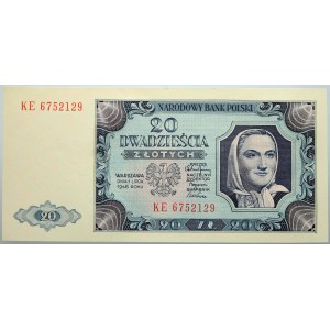 PRL, 20 Zloty 1.07.1948, Serie KE