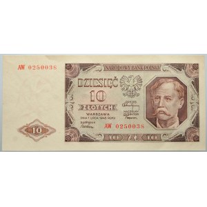PRL, 10 Zloty 1.07.1948, Serie AW
