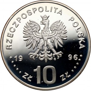 III RP, 10 zlatých 1996, Žigmund Augustus - Polovičná figúra