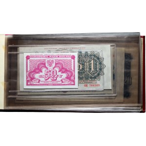 PRL, neúplná sada pamätných bankoviek z roku 1974