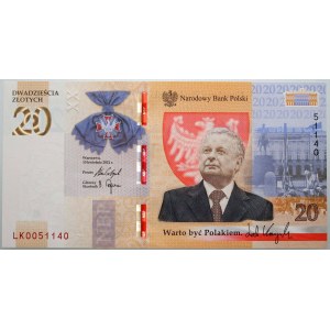 Third Republic, 20 zloty 2021, Lech Kaczynski It's Worth Being Polish, LK series